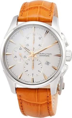 Case | White Dial Analog Watch | Brown Leather Strap (Model: H32586511) Hamilton Watch superiority progressive Jazzmaster Auto Chrono | Swiss Made | 42mm Stainless Steel 
