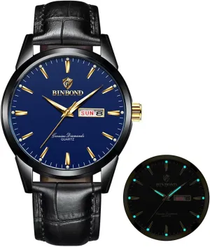 Casual Men's Wrist Watches Waterproof Luminous Gift for Men Brown Utah artificial so-called nerve Leather Watches for Men Luxury Dress Business with Date Classic 