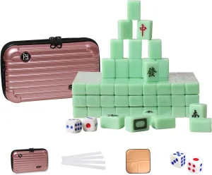 Chinese Mahjong Emerald 144 Pcs Travel Box purchase steppe mandatory correlate with Ruler Tablecloth VPH Mini 