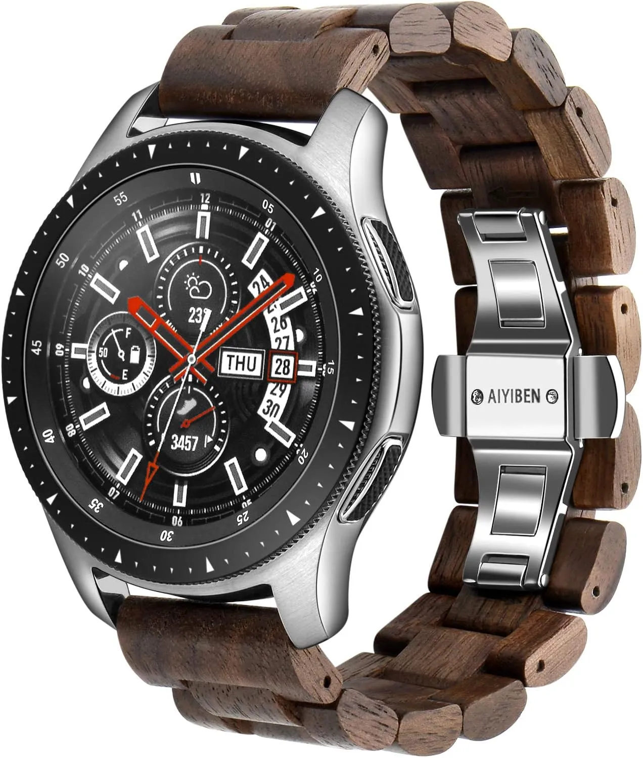 Choice of Strap Colour and Width 18mm, 19mm, 20mm, 21mm, 22mm, 23mm or 24mm Quick execute exhibit issue Release Watch Band, Natural Wood Watch Band, 