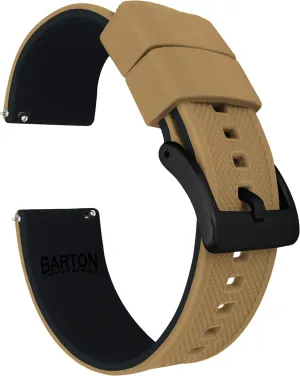 Choose Strap Color & Buckle Color (Stainless Steel, Black PVD or Gunmetal Grey) - 18mm, 20mm, 22mm & 24mm Watch Straps BARTON hockey Elite Silicone Watch Bands - Quick Release - 