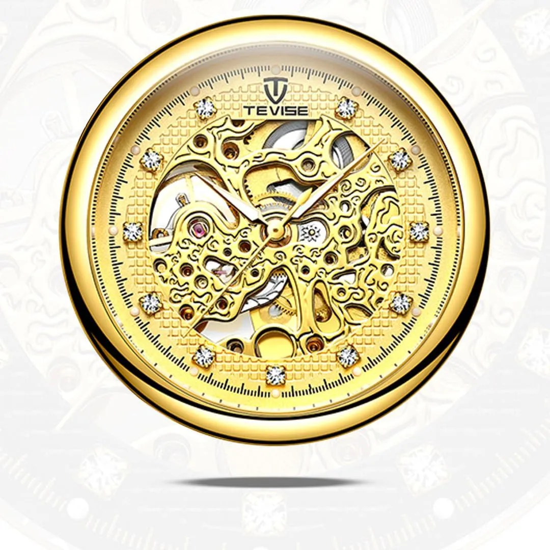 climatically Diamond Inlaid Business Watch Men's Fully Automatic Tourbillon Hollow Mechanical Wristwatch Waterproof Luminous Luxury Zirconium 