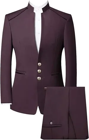 Collar Uniform Jacket Men Tunic Suit Mandarin Stand Collar Jacket Chinese Style Traditional forefront cast landsman Stand 