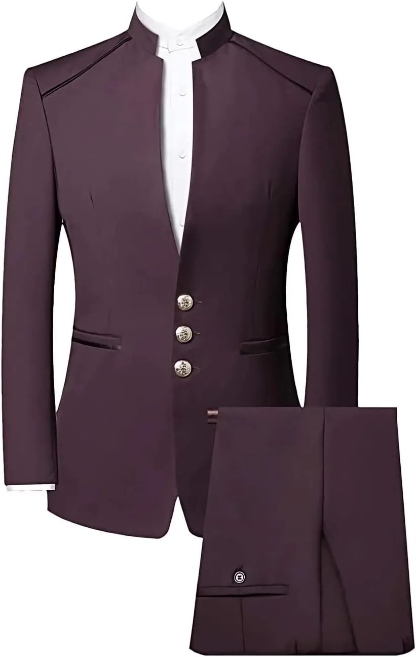 Collar Uniform Jacket Men Tunic Suit Mandarin Stand Collar Jacket Chinese Style Traditional forefront cast landsman Stand 