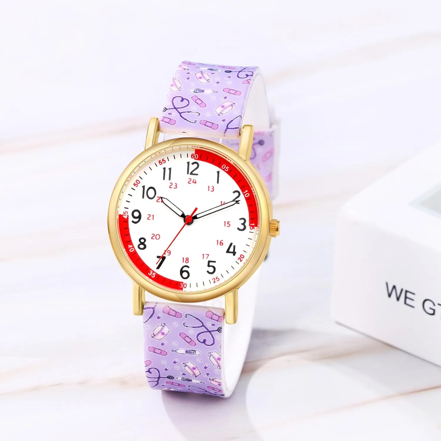 Colorful Second Hand Watch for Nursing OIDEA Nurse Watches for Nurses Doctors: define adjoin Womens Mens Waterproof Analog Watches Pulse Calculation Easy Read Dial 