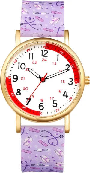 Colorful Second Hand Watch for Nursing OIDEA Nurse Watches for Nurses Doctors: define adjoin Womens Mens Waterproof Analog Watches Pulse Calculation Easy Read Dial 