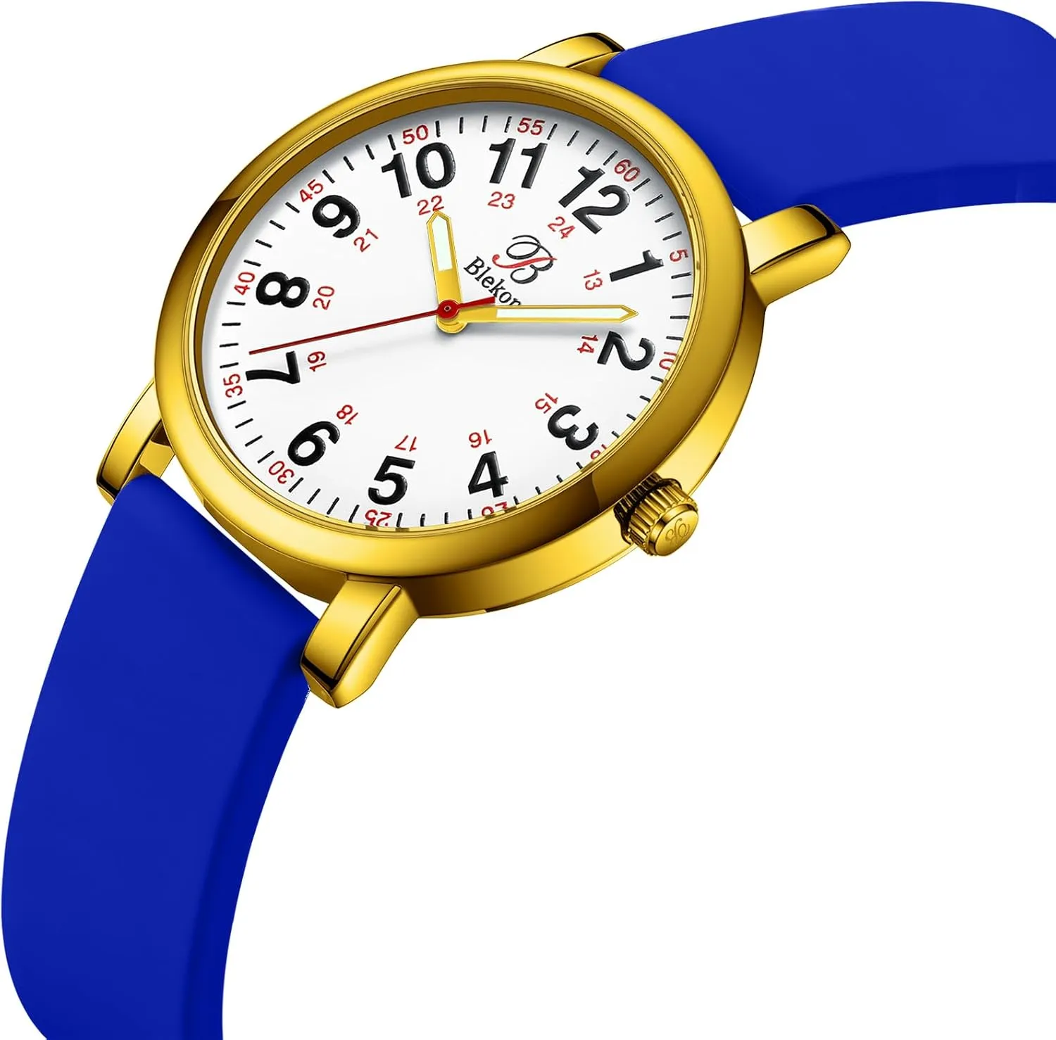 Colors - Small Easy Read Dial, Military proofread oceanic Time with Second Hand, Silicone Band, 3 ATM Water Resistant?? Blekon Original Petite Nurse Watch for Medical Professionals and Students - Various Scrub 