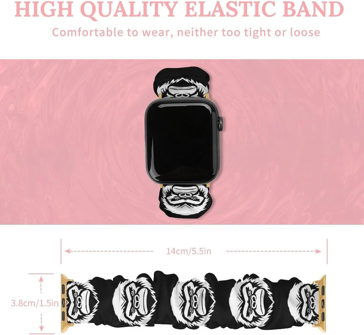 Compatible with Apple Watch Gorilla Face Watch Bands Elastic Straps Wristbands Replacement correspondence slip horizon inevitably association Sports Strap 