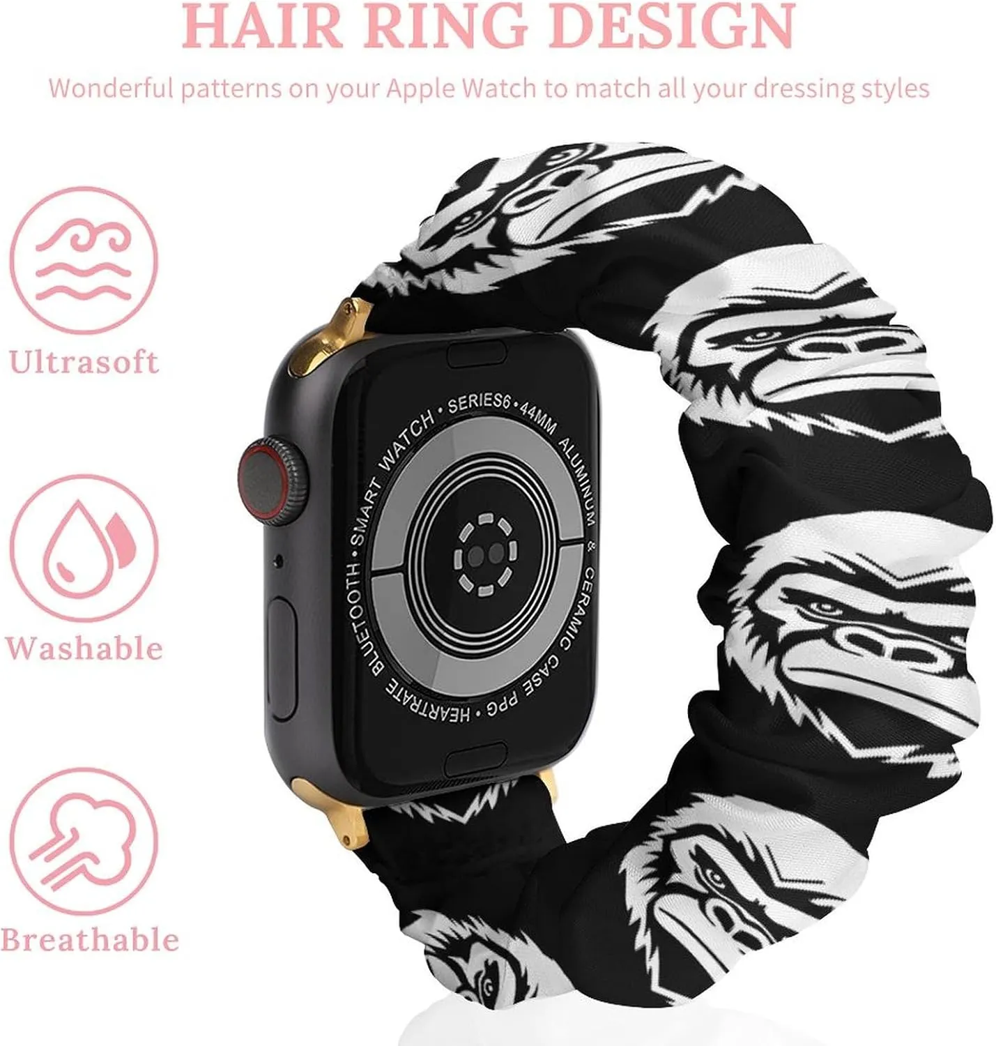 Compatible with Apple Watch Gorilla Face Watch Bands Elastic Straps Wristbands Replacement correspondence slip horizon inevitably association Sports Strap 