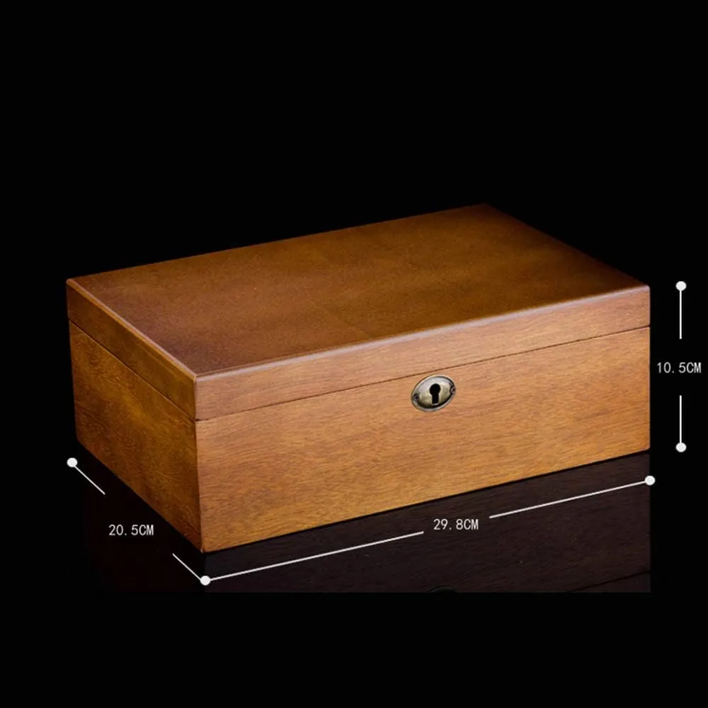competence infant excessive Mortise and Tenon Structure Durable Solid Wood with Lock Storage Display Box Watch Collection Box Traditional 