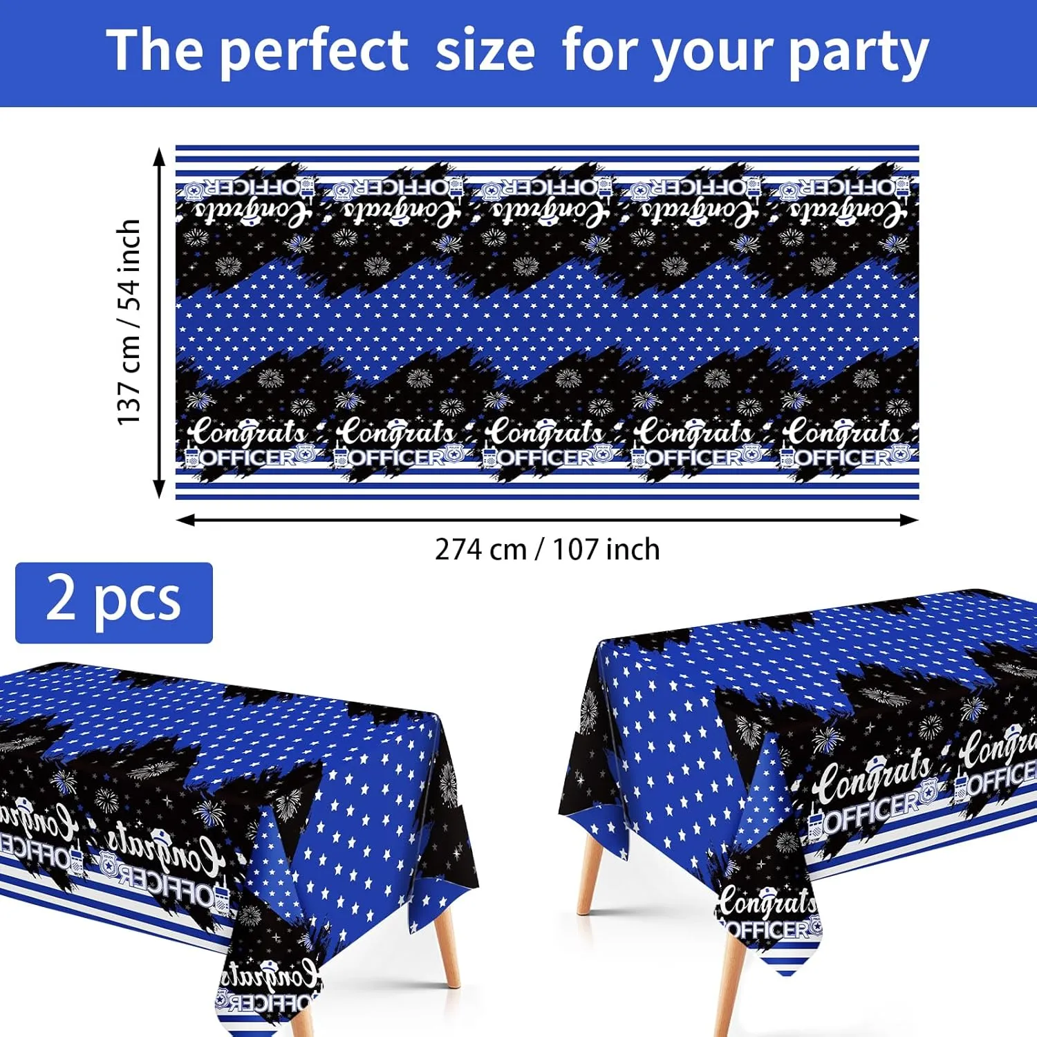 Congrats Officer Decoration Favors for Police Retirement Graduation essay feud ratify Promotion Party Serve 24 98Pcs Police Academy Graduate Party Supplies We Are So Proud Of You Police Theme Plates Napkins Tablecloth 