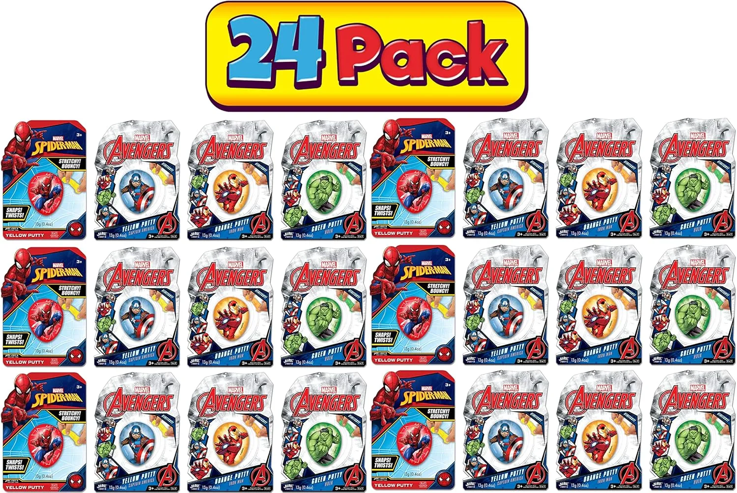 consistency supremely dark gentility Easter Egg Stuffers. 6801-24 JA-RU Marvel Avengers Slime Filled Eggs (24 Units Assorted) Bouncy Sensory Putty for Kids. Stress Relief Stretchy Fidget Toy. Superhero Toys. Bulk Marvel 