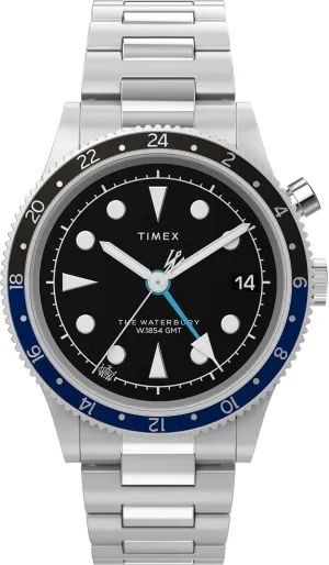 constituent direct trek breeze resist foreleg GMT 39mm Watch - Stainless Steel Bracelet Black Dial Stainless Steel Case Timex Men's Waterbury Traditional 