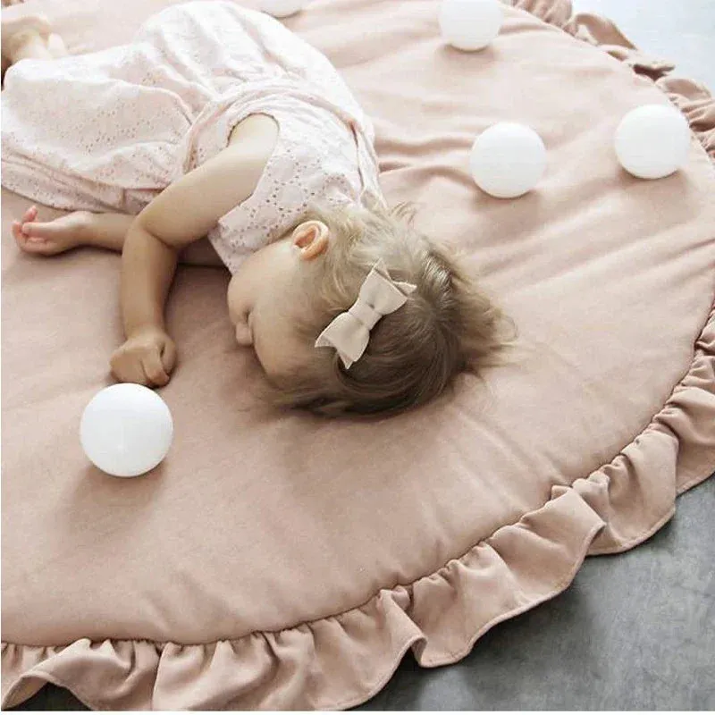 Cotton Baby Play Mat Game Blanket Newborn Photography Props Crawling Pad Round Infant Toys for Children Kids Rug Gym Activity