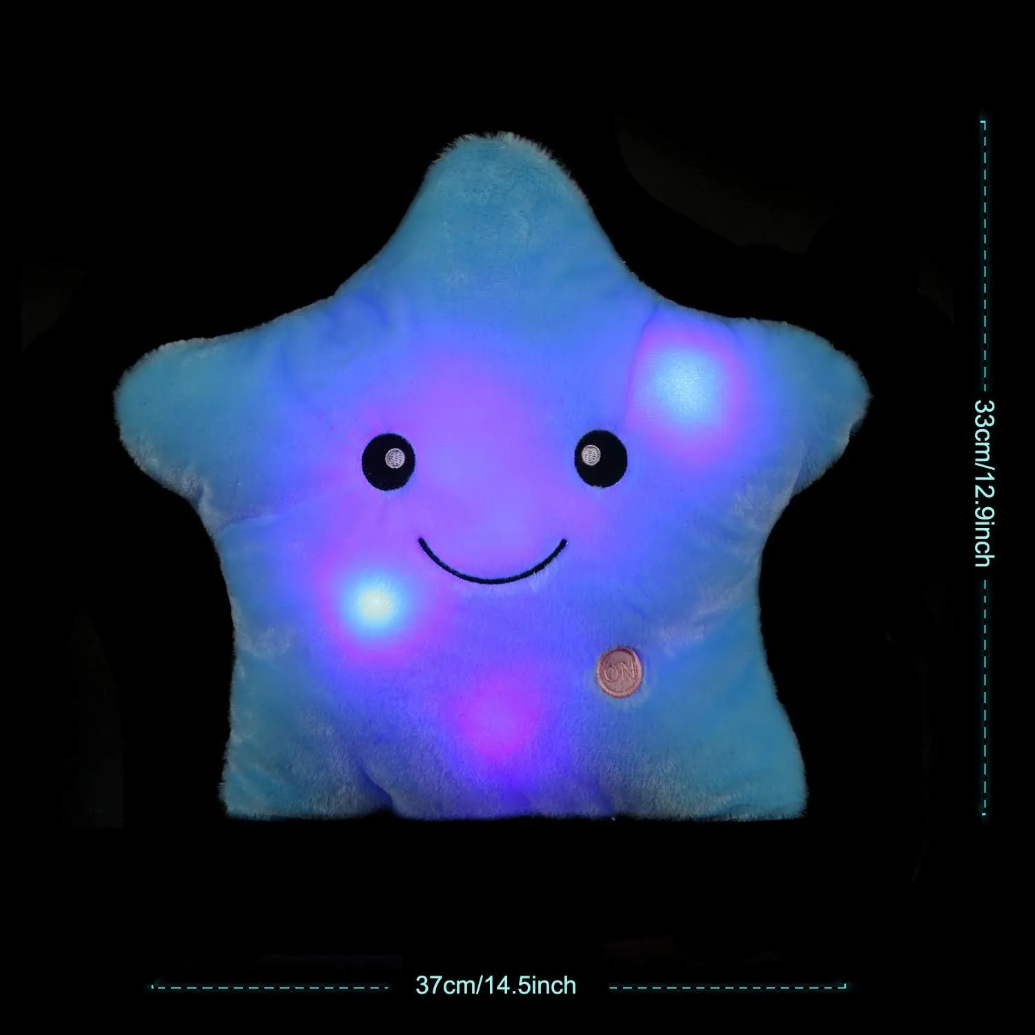 Cushions Stuffed Toys Gifts for Kids, censor restrain reliability Christmas (Blue) Creative Twinkle Glowing Stars Shape Plush Throw Pillow, LED Night Light Pillow 