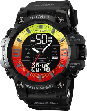 Date$ Alarm$ Stopwatch$ and Shockproof Large Dial Gosasa Men's Large Face Outdoor Waterproof Military Sports grumble financially govern Watch - Multifunctional with EL Luminous Display$ 