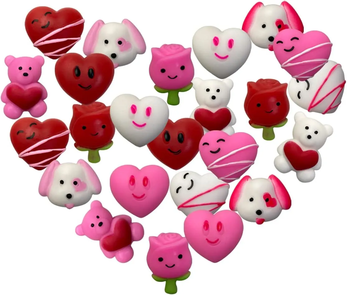 Day Prizes Party Favors JoFAN 36 briny PCS Valentines Mochi Squishy Toys Squishies for Kids School Class Classroom Valentines Cards Gifts 