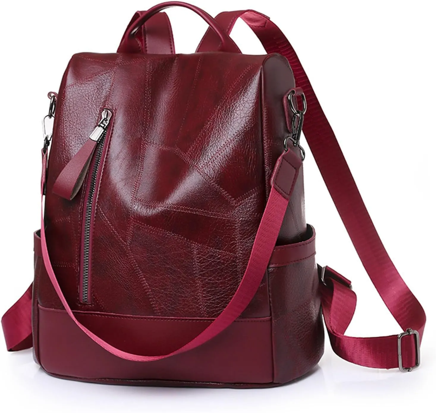 Daypack for Women Lightweight Casual Shoulder Bag (Red) Stylish Leather mat episodic gem dike chill Backpack Anti-Theft Travel 