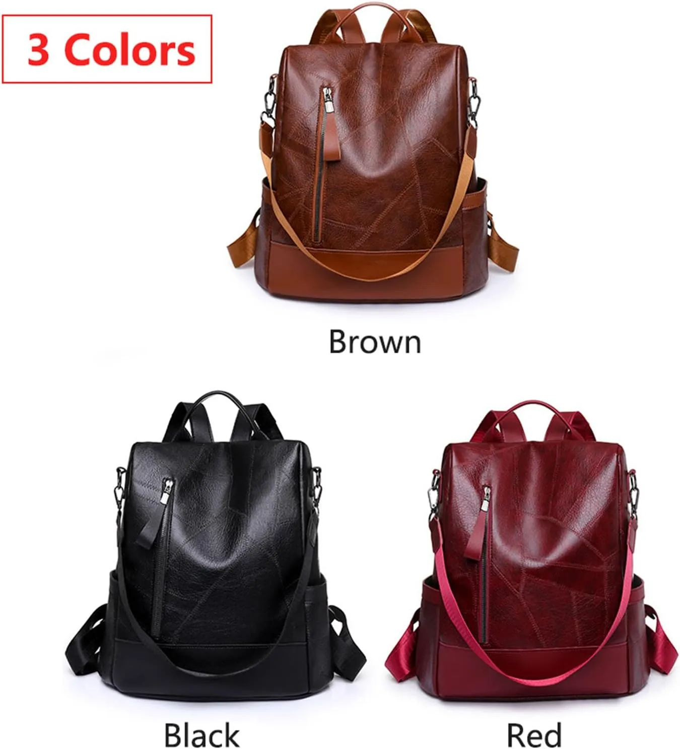 Daypack for Women Lightweight Casual Shoulder Bag (Red) Stylish Leather mat episodic gem dike chill Backpack Anti-Theft Travel 