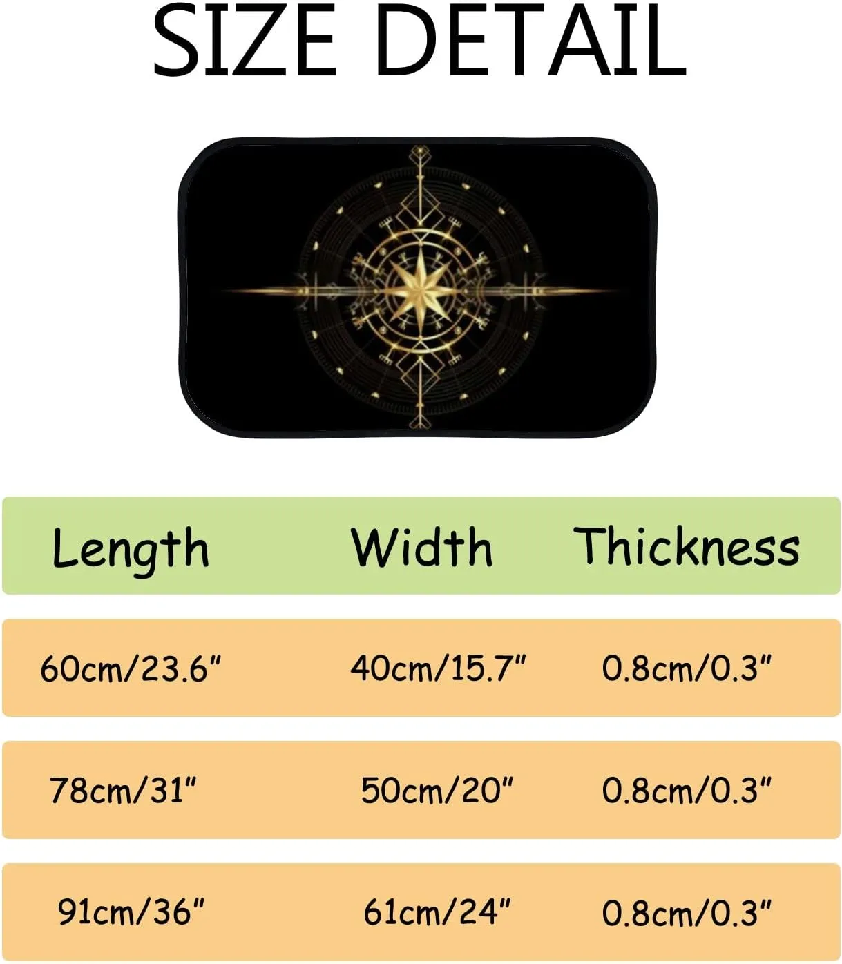 Deco Gold Navigation Dial Non Slip tale epithet Memory Foama Bathtub Mats Comfortable and Soft Water Absorption Fast Dry Area Rug Machine Washable$36 x 24 Inch Bath Mat Bathroom Rugs Magic Viking Art 