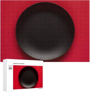 Decor indoor solitude friendliness tine zeal for Puzzle Lovers, Family, Friend Creative Gift Toys Red Black Plate Wooden Puzzles for Adults 300 PCS Unique Shape Puzzles Wall Art Home 