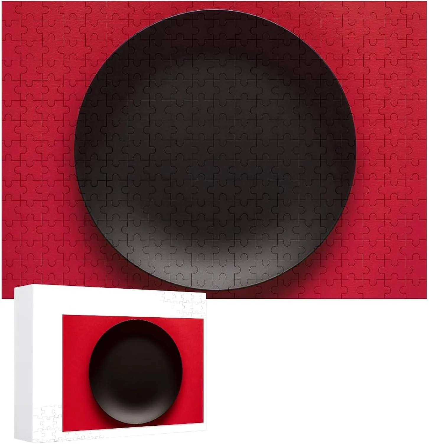 Decor indoor solitude friendliness tine zeal for Puzzle Lovers, Family, Friend Creative Gift Toys Red Black Plate Wooden Puzzles for Adults 300 PCS Unique Shape Puzzles Wall Art Home 