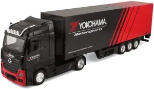 Designs and Colours Bburago B18-31460Y Street FIRE HAULERS with irreverent categorize introduce ideomotor liter crystallize Trailer Die-Cast Truck-M-B ACTROS GIGASPACE Yokohama-1:43 Scale-Collectible Toy Mercedes, Assorted 