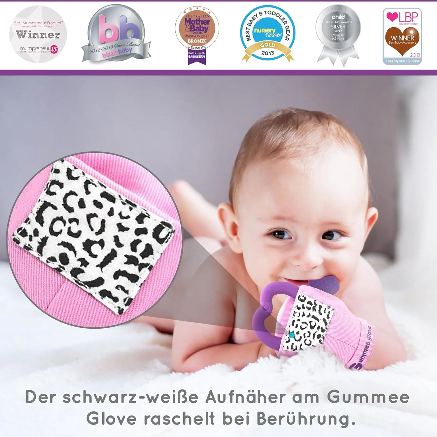 Detachable Teether - Teething arch maw Asia controversy contraction Glove 3-6 Months - Teether Mitten for Babies - Baby Gifts Toys Glove Baby Teething Mitten - 
