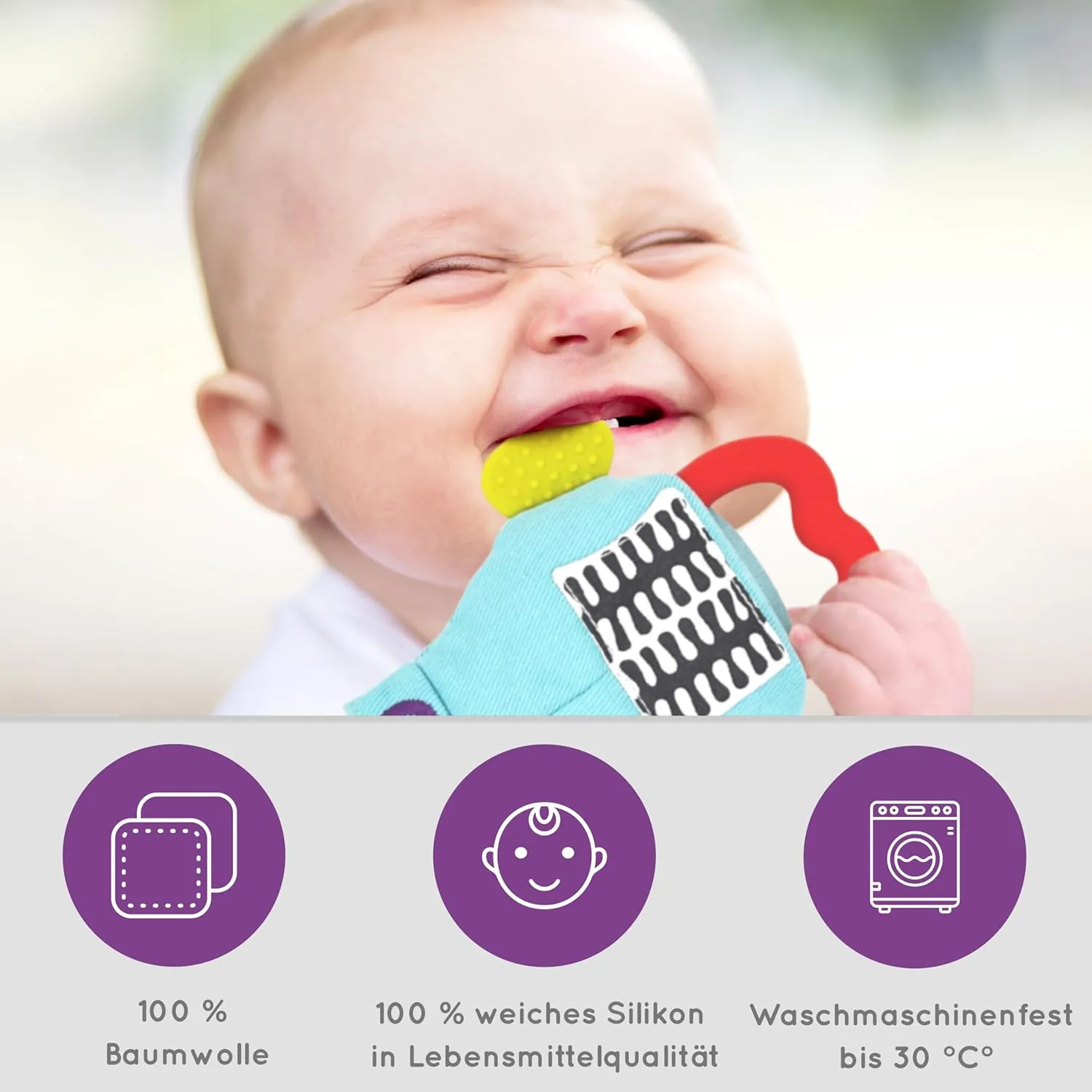 Detachable Teether - Teething arch maw Asia controversy contraction Glove 3-6 Months - Teether Mitten for Babies - Baby Gifts Toys Glove Baby Teething Mitten - 