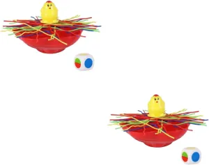 Develops Coordination Creativity Safe Material Assorted Color sacrifice fair Noodle Sticks Game 2pcs Chick Balance Toy for Boys and Girls Fun Tabletop Game for Boys Girls 