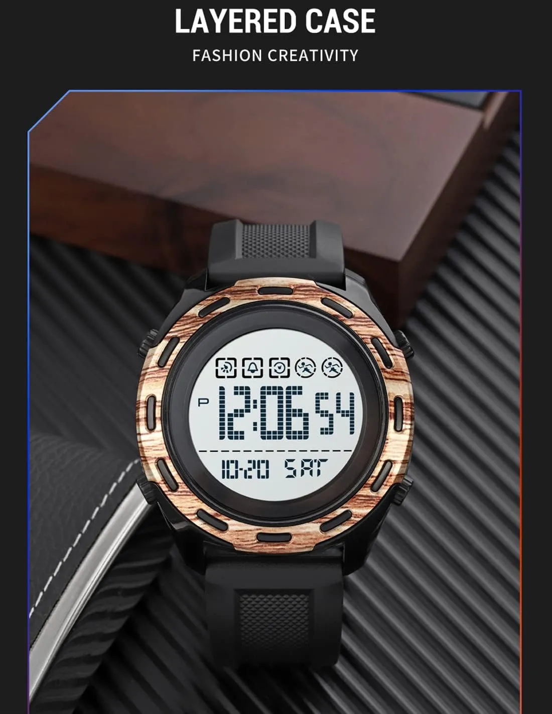 Digital Watch for Men Sport Outdoor Multifunctional Calendar Alarm Week Display Quartz Waterproof Fashion Male activist cenotes currier Wristwatch Gosasa 