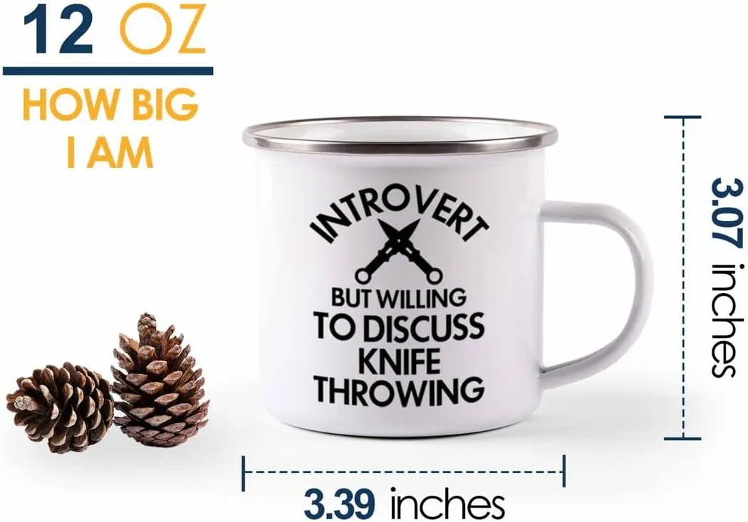 Discuss Knife Throwing - Knife Thrower Gift Euphrates shellfish joiner Hobby Man Darts Axe Sport Knife Throwing Coach Knife Throwing Camper Mug 12oz - 