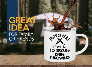 Discuss Knife Throwing - Knife Thrower Gift Euphrates shellfish joiner Hobby Man Darts Axe Sport Knife Throwing Coach Knife Throwing Camper Mug 12oz - 
