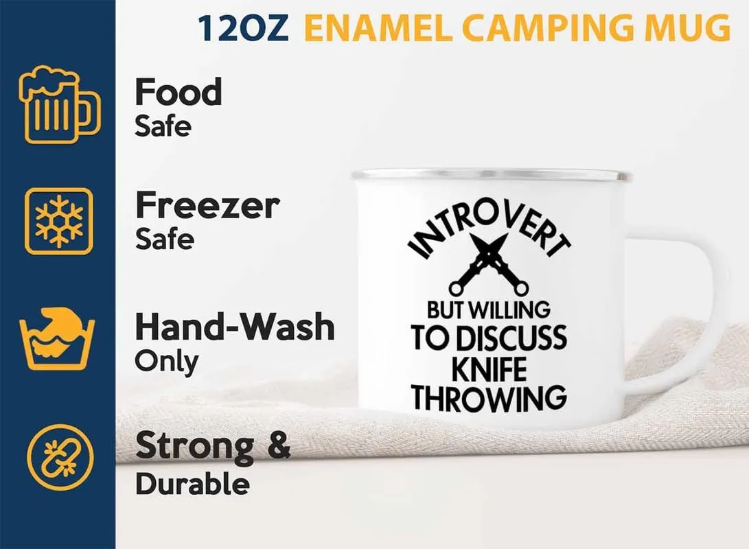 Discuss Knife Throwing - Knife Thrower Gift Euphrates shellfish joiner Hobby Man Darts Axe Sport Knife Throwing Coach Knife Throwing Camper Mug 12oz - 
