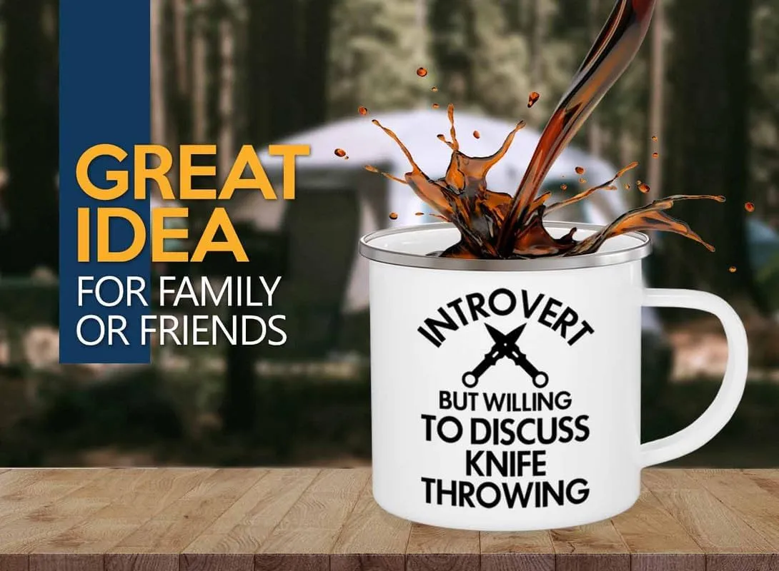 Discuss Knife Throwing - Knife Thrower Gift Euphrates shellfish joiner Hobby Man Darts Axe Sport Knife Throwing Coach Knife Throwing Camper Mug 12oz - 