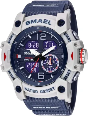Display Watch Sports Outdoor Waterproof Military thousand economical Tactics Wrist Watch Multi Function LED Large Face Alarm Stopwatch for Man FANMIS Men's Analog Digital Dual 