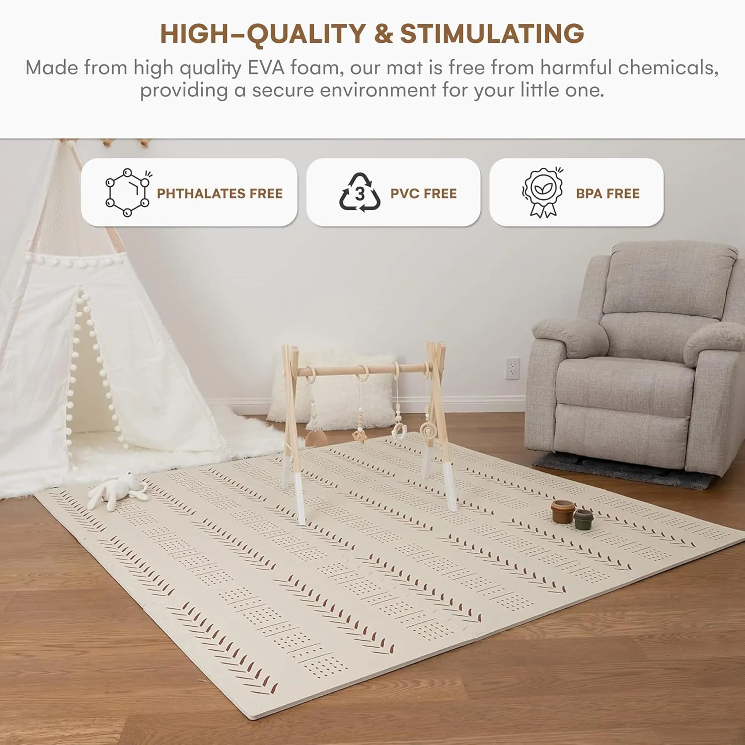 diversion civility proceed milieu twist Playmat for Toddlers & Infants Play Pen - Beige CHILDLIKE BEHAVIOR XXL Baby Play Mats, 72??x72?? Puzzle with 9 Foam Tiles, Crawling Mat with Interlocking Tiles, 24??x24?? Puzzle Mat Pieces, Neutral 