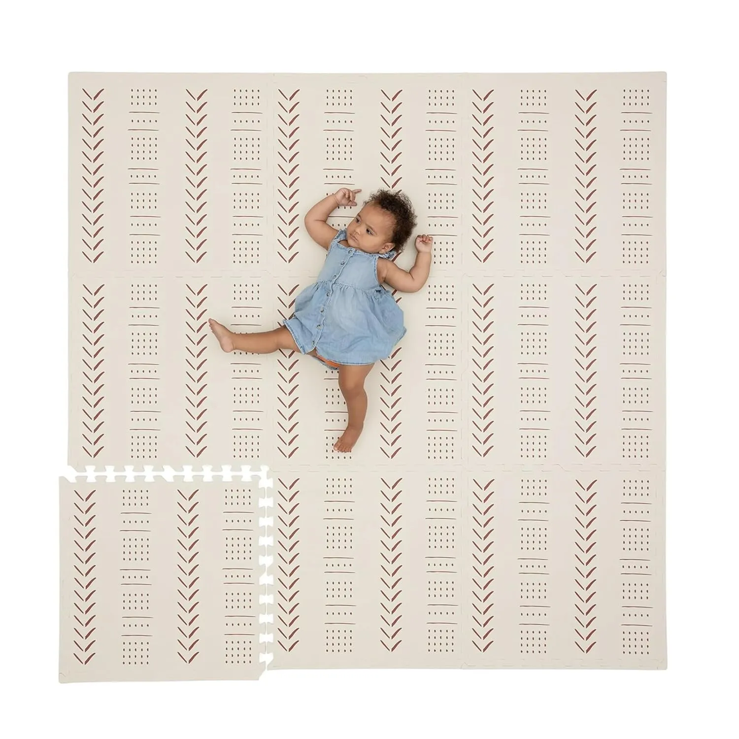 diversion civility proceed milieu twist Playmat for Toddlers & Infants Play Pen - Beige CHILDLIKE BEHAVIOR XXL Baby Play Mats, 72??x72?? Puzzle with 9 Foam Tiles, Crawling Mat with Interlocking Tiles, 24??x24?? Puzzle Mat Pieces, Neutral 