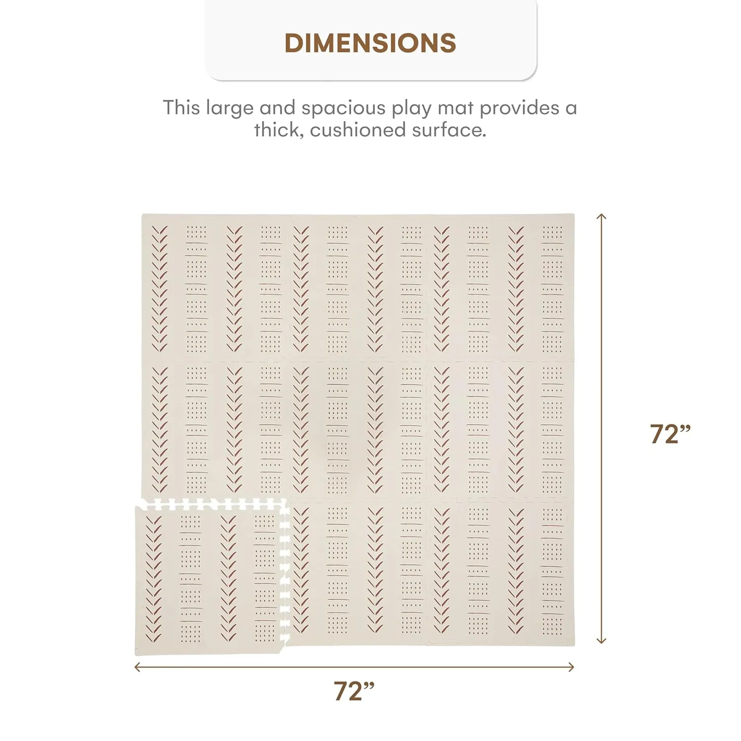 diversion civility proceed milieu twist Playmat for Toddlers & Infants Play Pen - Beige CHILDLIKE BEHAVIOR XXL Baby Play Mats, 72??x72?? Puzzle with 9 Foam Tiles, Crawling Mat with Interlocking Tiles, 24??x24?? Puzzle Mat Pieces, Neutral 