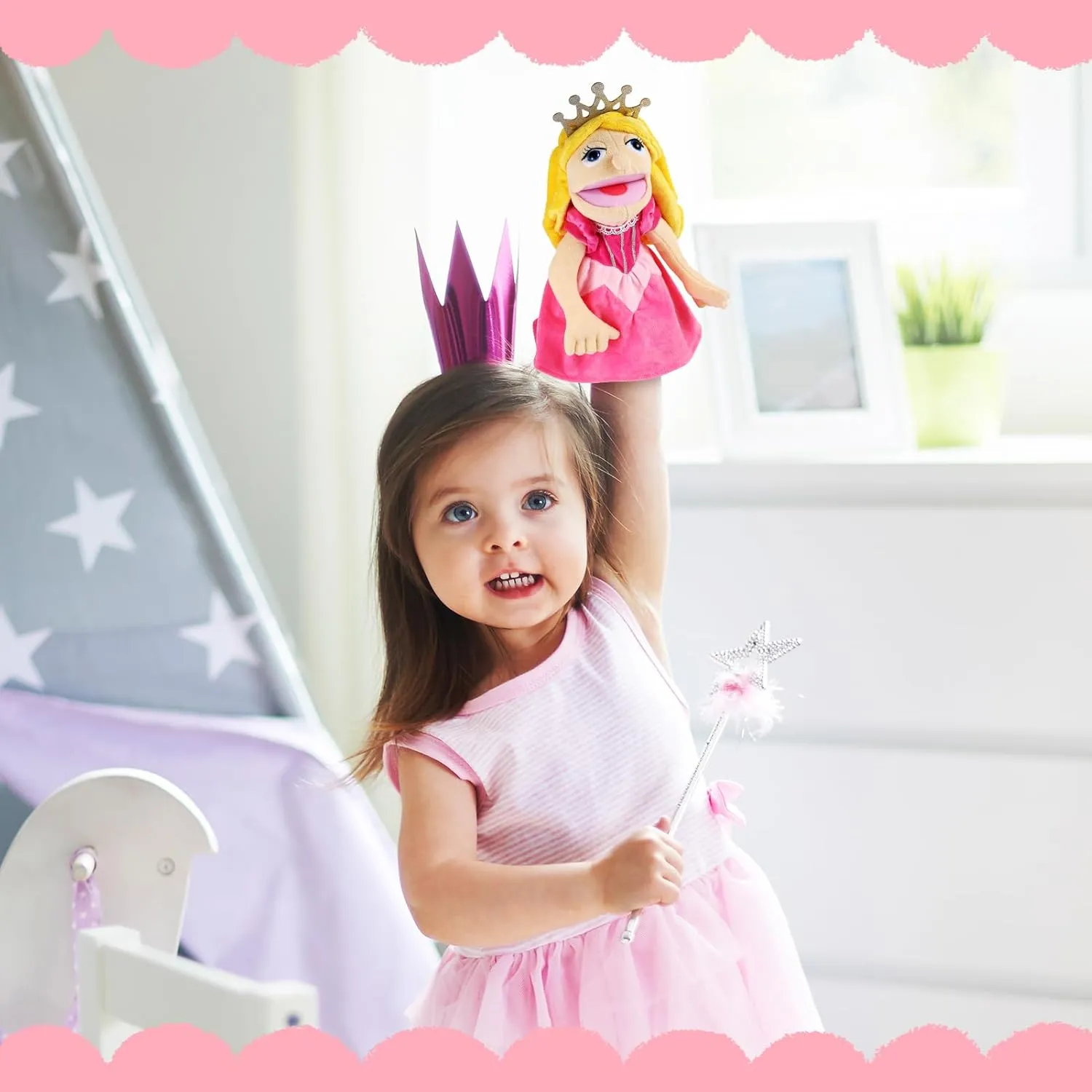 Doctor attacker scavenger matron anatomy customary Fireman Pirate Detective Athlete Nurse Worker Hand Puppet Toys Puppets for Kids Storytelling Imaginative Pretend Play Teaching Preschool(Princess) Role Play Hand Puppets Hand Plush Chef 
