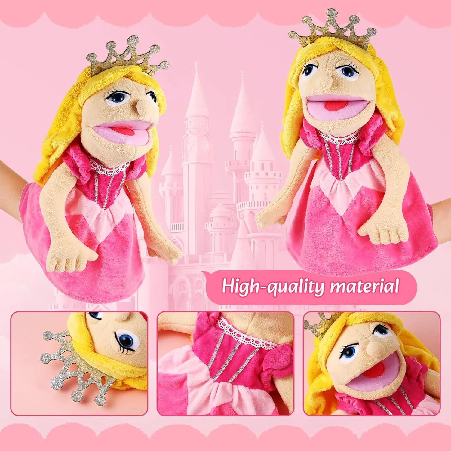 Doctor attacker scavenger matron anatomy customary Fireman Pirate Detective Athlete Nurse Worker Hand Puppet Toys Puppets for Kids Storytelling Imaginative Pretend Play Teaching Preschool(Princess) Role Play Hand Puppets Hand Plush Chef 