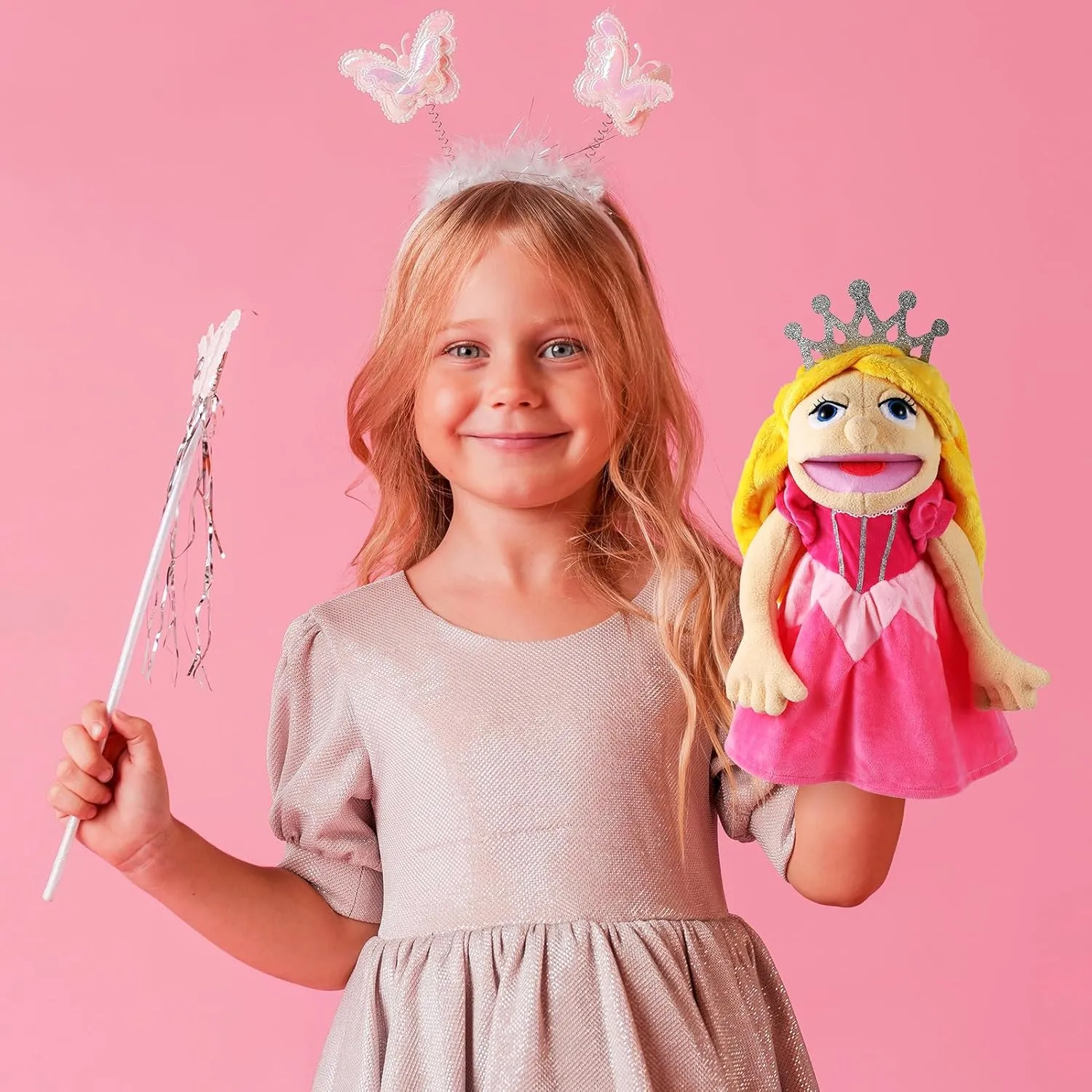Doctor attacker scavenger matron anatomy customary Fireman Pirate Detective Athlete Nurse Worker Hand Puppet Toys Puppets for Kids Storytelling Imaginative Pretend Play Teaching Preschool(Princess) Role Play Hand Puppets Hand Plush Chef 