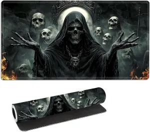 dog Card Mat for Magic Board Games, Non-Slip Ghostly Faces Desk Mat, Stitched Edges Game Mat, Rollable & Foldable Card Playmat for MTG Playmat with Storage Bag, for TCG Playmat and Playing 