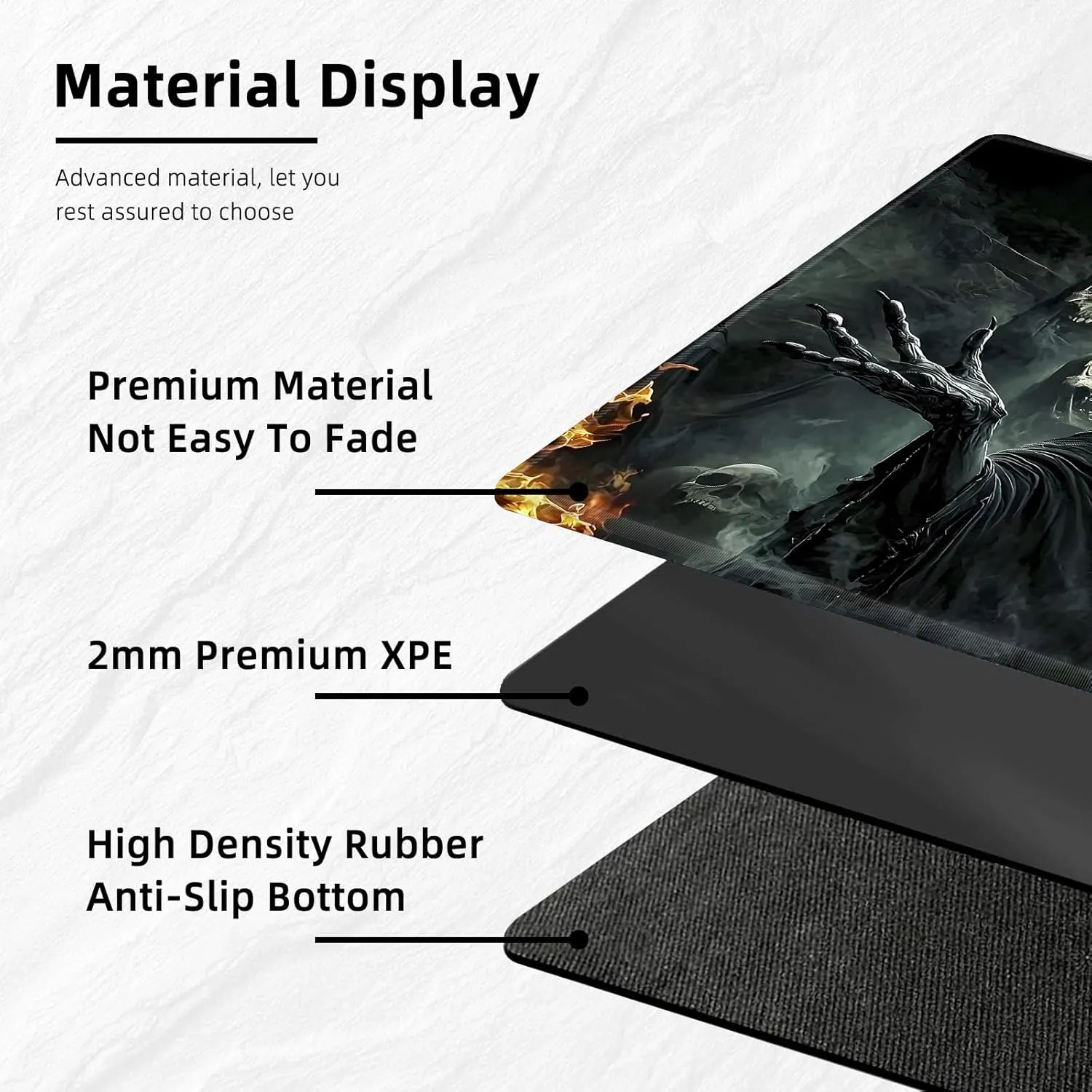 dog Card Mat for Magic Board Games, Non-Slip Ghostly Faces Desk Mat, Stitched Edges Game Mat, Rollable & Foldable Card Playmat for MTG Playmat with Storage Bag, for TCG Playmat and Playing 