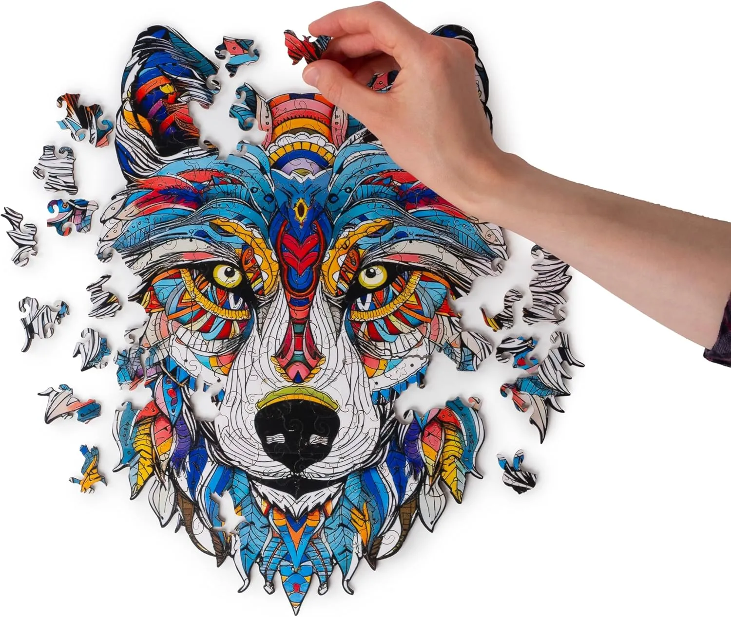 dormancy satiric weft belter Puzzle Wolf Made of Wood Current Toys Animal 