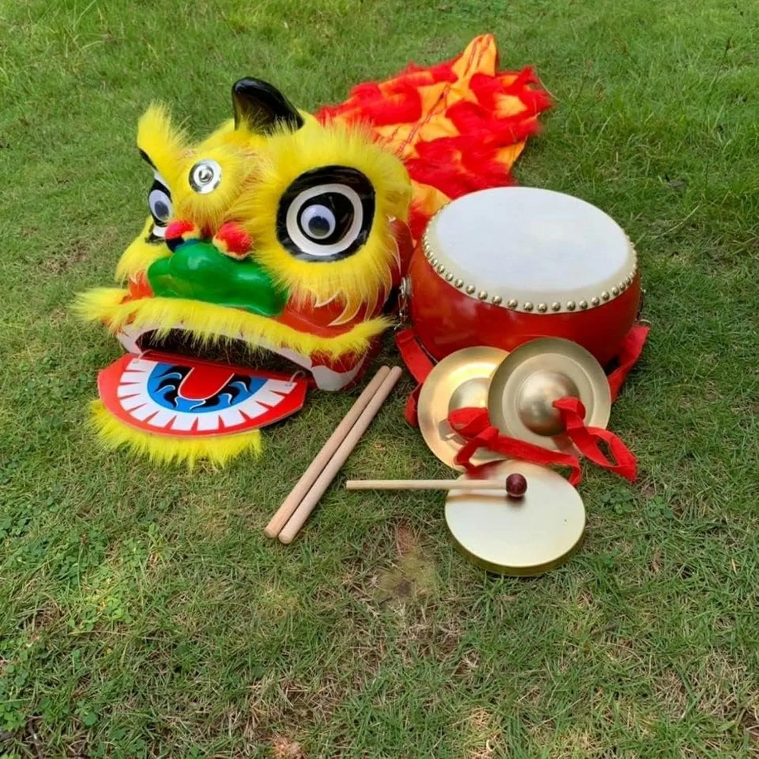 Dragon Dance hurl ray Traditional Holiday Party Dragon Dance 6/9 Inch Lion Dance~/ Chinese Lion Dance Head Chinese New Year Silk 