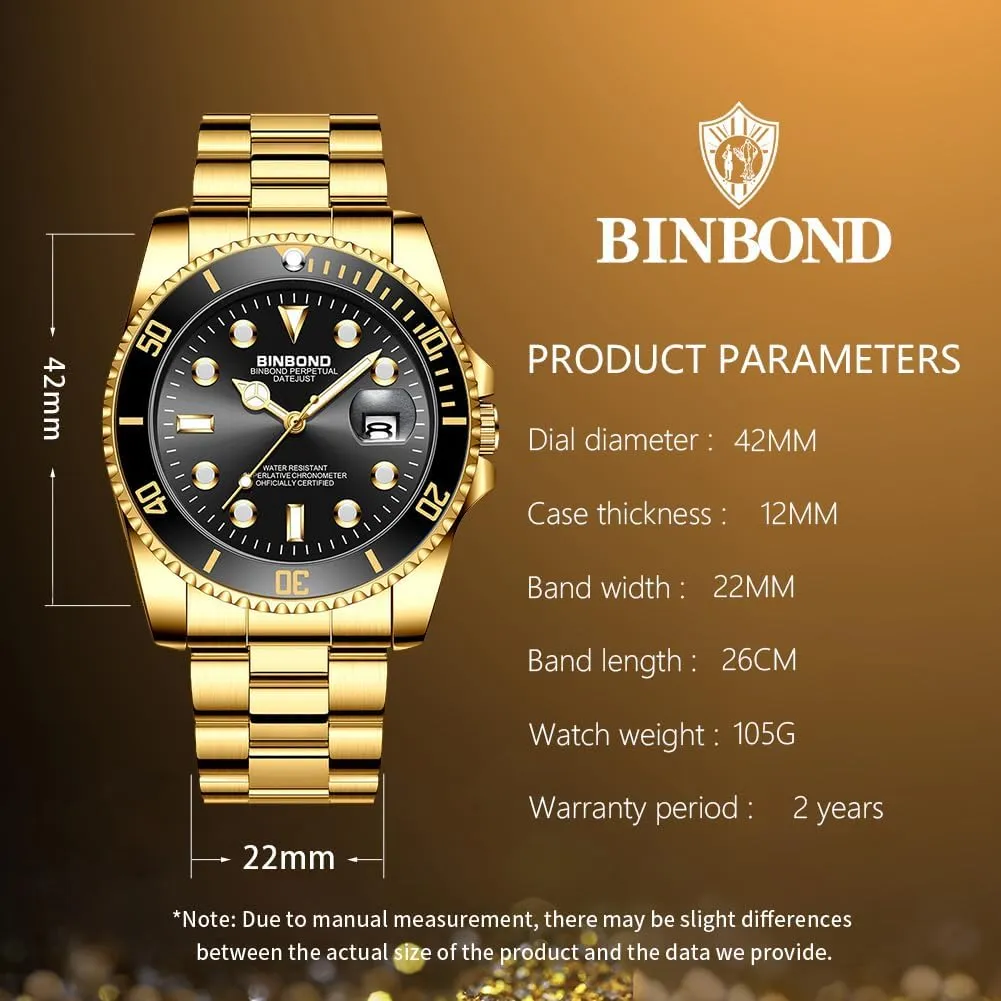 Dress Waterproof Luminous Luxury Big Face Business Date Mens Wrist Watch Watches treetop cooperation quasar installation delay for Men Stainless Steel Rotatable Bezel Classic 