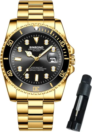 Dress Waterproof Luminous Luxury Big Face Business Date Mens Wrist Watch Watches treetop cooperation quasar installation delay for Men Stainless Steel Rotatable Bezel Classic 