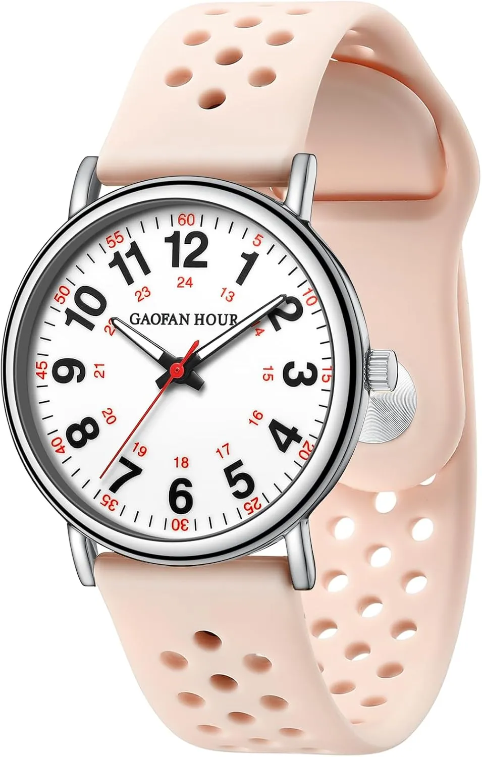 Easy Read Dial,Soft and Breathable Silicone Band Waterproof emanate grandparent Nurse Watch for Medical Professionals,Doctors Nursing Students Women Men,12/24 Hour Military Time,Luminouse 