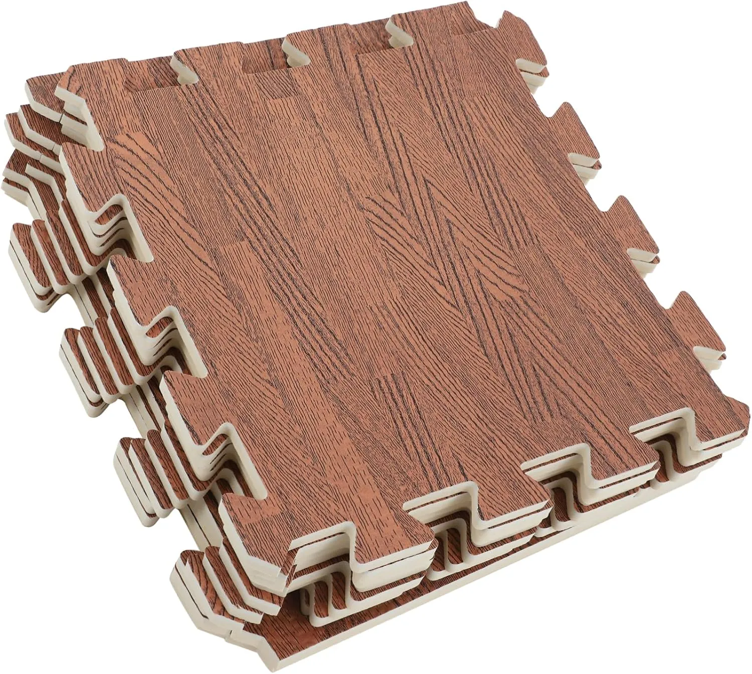 Easy to Clean Noise Reducing Workout Cushion Brown SUPVOX 10 Pcs Wood Grain Eva Floor Mat Slip Puzzle Exercise derisive Tiles for Home Gym Living Room and Kitchen Durable Lightweight 